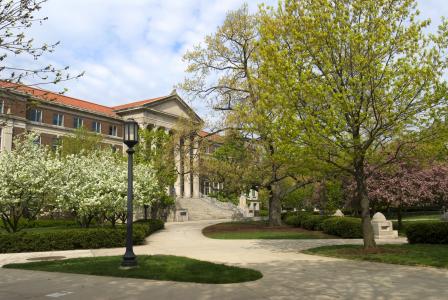 The Purdue Arboretum campus Hovde Hall Spring time